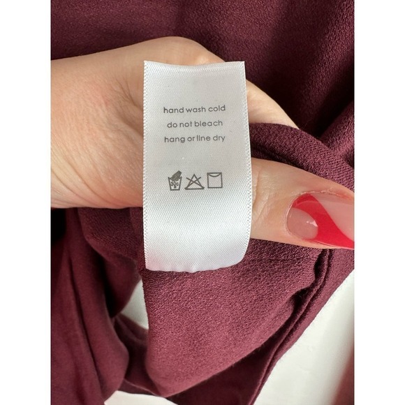 NWOT Naked Wardrobe Long Sleeve Open Back Maroon Bodysuit S - Picture 5 of 7